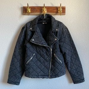 Storm Pocketed Quilted Denim Moto Jacket from VICI